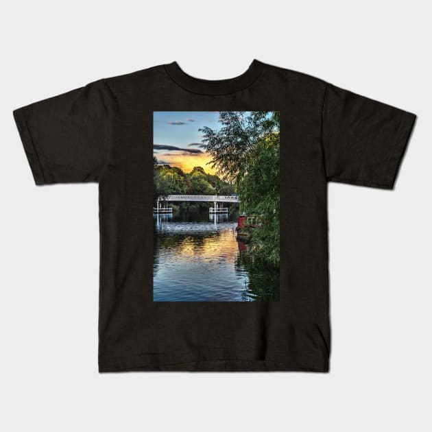 Above The Toll Bridge At Pangbourne Kids T-Shirt by IanWL